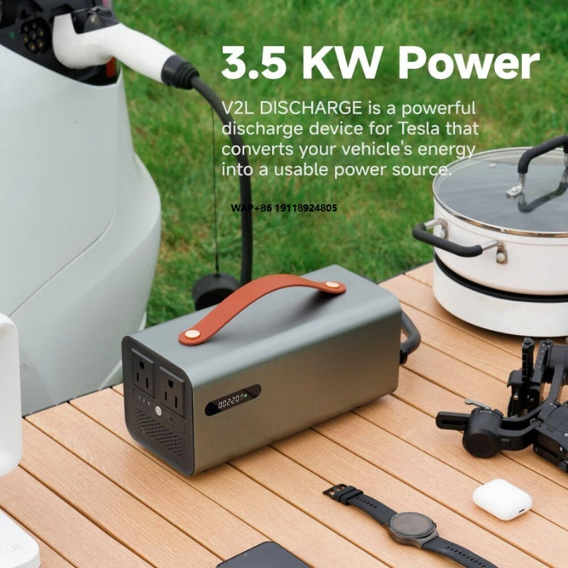 Outdoor Camping Vehicle - 3.5kW NACS V2L Discharge Station for