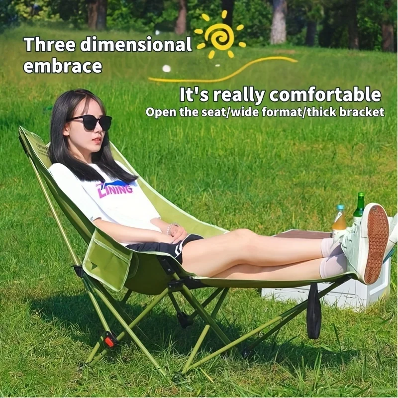 Outdoor Camping Hammock Chair - Portable Adjustable Folding Moon Chair for