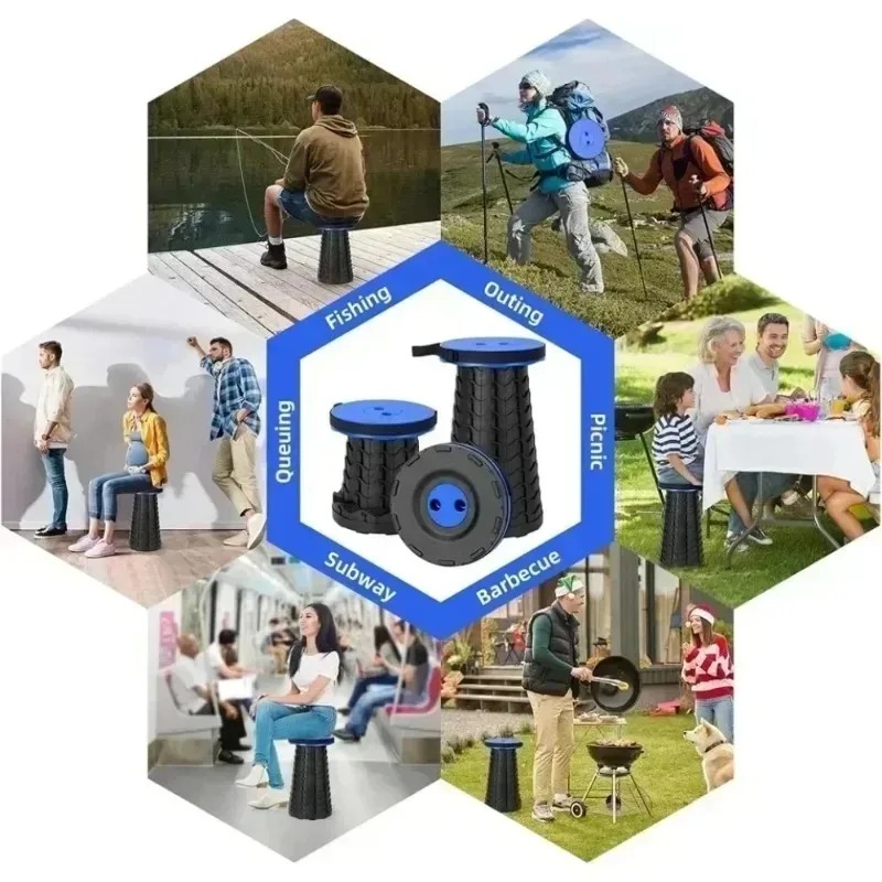 Outdoor Camping Hammock Chair - Lightweight Portable Retractable Folding Stool Outdoor