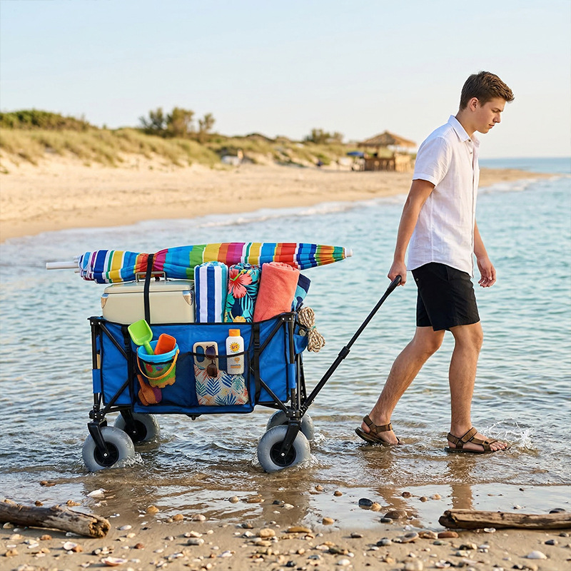 Foldable Metal Beach Wagon Qui - Outdoor Camping Furniture review and price